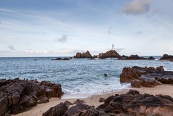 Corbiere Lighthouse in Jersey, The Channel Islands