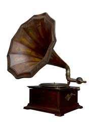 Classic Gramophone on white background