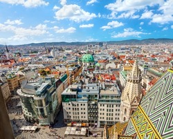 View from Saint Stephen Cathedral in Vienna, Austria