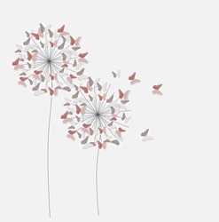 Abstract Paper Cut Out Butterfly Flower Background. Vector Illustration EPS10