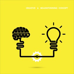 Creative brainstorm concept business and education idea, innovation and solution, creative design, vector illustration
