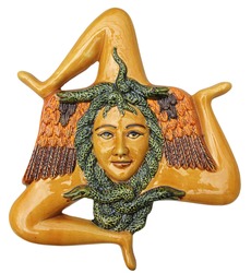 A ceramic trinacria, traditional souvenirs of Sicily