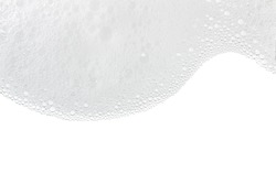 Foam bubbles abstract white background. Detergent