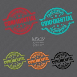 Vector : Confidential Stamp, Badge, Label, Sticker or Icon
