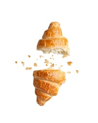 Appetizing croissant isolated on white background