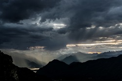 Rain and storm formation over the Maggiore Lake, Varese