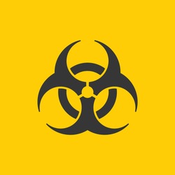 Yellow Danger Coronavirus Biohazard Warning Sign. Vector