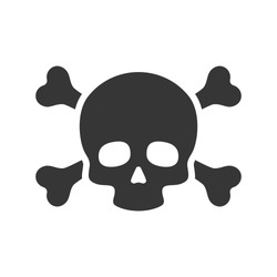 Skull and Crossbones Icon on White Background. Vector illustration