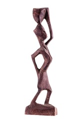a small wooden african figurine from Kenya isolated over a white background