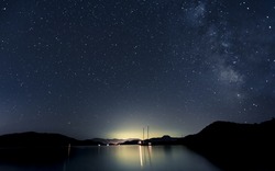 Stars and boats at night 