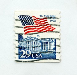 Vintage US postage stamp, Close up