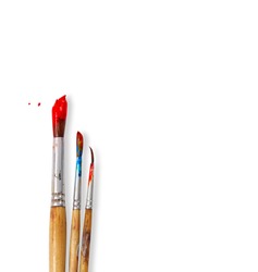 paint brushes isolated on white background