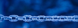 Frosty chain on blue background