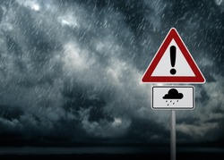 Caution - Heavy Rain Symbol