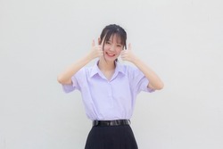 asia thai high school student uniform beautiful girl excellent