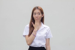 thai adult student university uniform beautiful girl silently