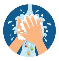 Vector Illustration Of Washing Hands
