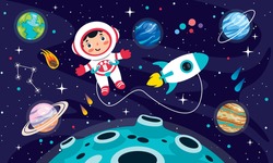 Hand Drawn Colorful Space Background