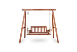 Wooden chair swing isolate on white background