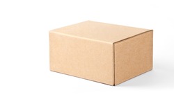 Cardboard Box isolated on a White background with clipping path