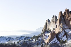 Garden of the gods after fresh snow.