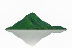 Mountain, island or hills isolated on white with clipping path, for photomontage.