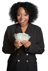 Black Businesswoman Holding Money