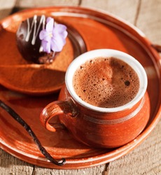 hot chocolate with chocolate ball