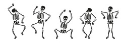 Funny skeleton symbol. Halloween concept vector illustration