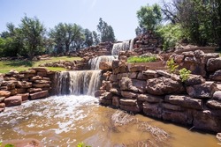 The man-made Falls in Lucy Park in Wichita Falls in Texas, USA
