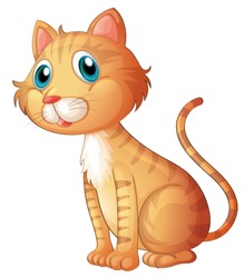 Illustration of the blue-eyed cat on a white background