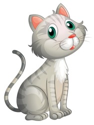 Illustration of an adorable cat on a white background