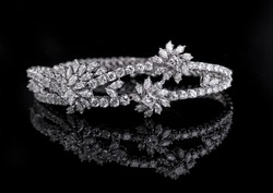 Jewelry diamond bracelet on a black background
