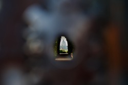 St. Peter's Basilica from keyhole from Knights of Malta place, Rome, Italy
