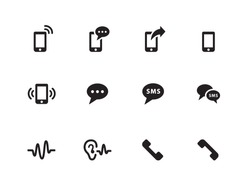 Phone icons on white background. Vector illustration.