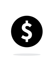 Coin with dollar sign simple icon on white background. Vector illustration.