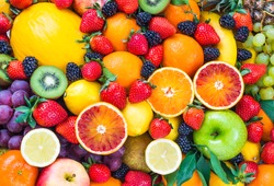 Fresh fruits.Assorted fruits colorful background.