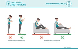 Smartphone and tablet ergonomics: how to use mobile devices correctly when standing and sitting, posture correction