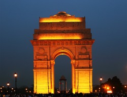 India Gate in New Delhi, India (commemoration of the 90,000 soldiers of the British Indian Army who lost their lives in British Indian Empire)