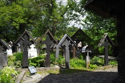 Ieud Hill wooden monastery and its graveyard, the oldest wood church in Maramures, Romania, Europe - UNESCO Heritage