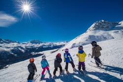 Little Skiers on the Swiss Alps