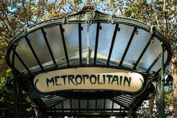 Paris metro sign, art nouveau style