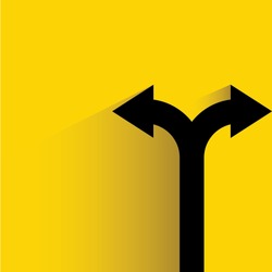 direction arrow sign, decision making concept