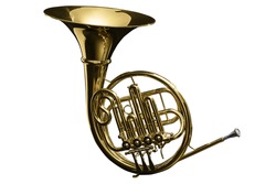 French Horn over plain background