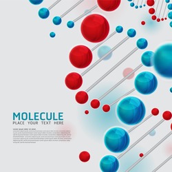 Abstract DNA molecules, cell design. Vector Medical scientific Atoms and biology cell.