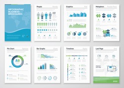 Infographics brochure elements for business data visualization. Vector illustration of modern info graphic metaphor in a flyer concept, that can be used for marketing, website, print, presentation etc