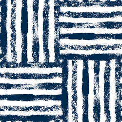 Blue and white striped woven grunge seamless pattern, vector