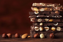  Hazelnut and almond milk and dark chocolate pieces  tower