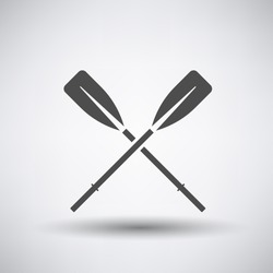 Fishing icon with boat oars over gray background. Vector illustration.