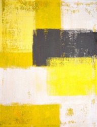 Yellow and Grey Abstract Art Painting